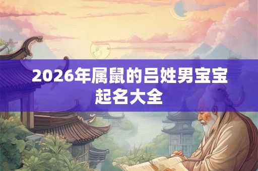 2026年属鼠的吕姓男宝宝起名大全