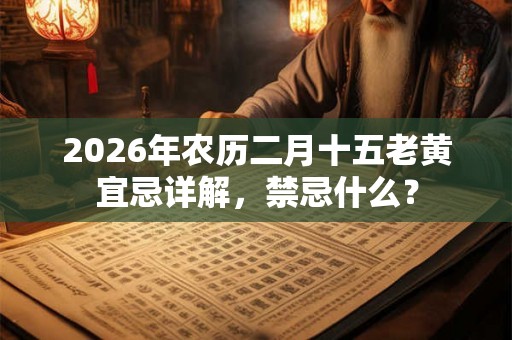 2026年农历二月十五老黄宜忌详解,禁忌什么? 2026年农历二月十五老黄宜忌详解,禁忌什么?