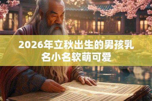 2026年立秋出生的男孩乳名小名软萌可爱