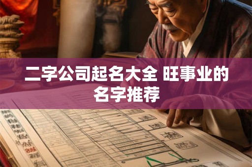 二字公司起名大全 旺事业的名字推荐