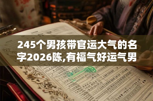 245个男孩带官运大气的名字2026陈,有福气好运气男孩名 245个男孩带官运大气的名字2026陈,有福气好运气男孩名