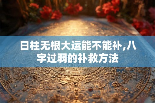日柱无根大运能不能补,八字过弱的补救方法