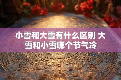 小雪和大雪有什么区别 大雪和小雪哪个节气冷 小雪和大雪有什么区别 大雪和小雪哪个节气冷