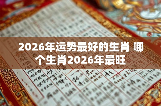 2026年运势最好的生肖 哪个生肖2026年最旺