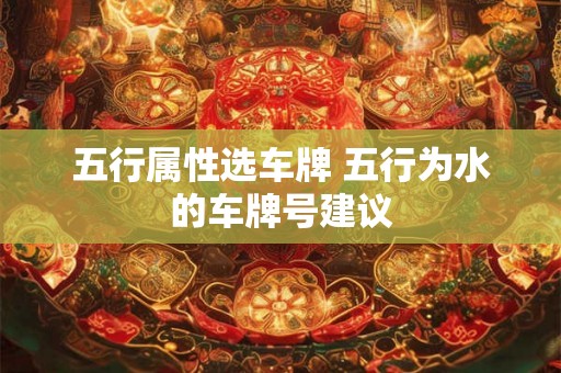 五行属性选车牌 五行为水的车牌号建议