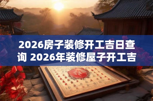 2026房子装修开工吉日查询 2026年装修屋子开工吉日查询