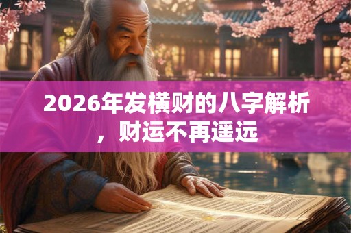 2026年发横财的八字解析，财运不再遥远