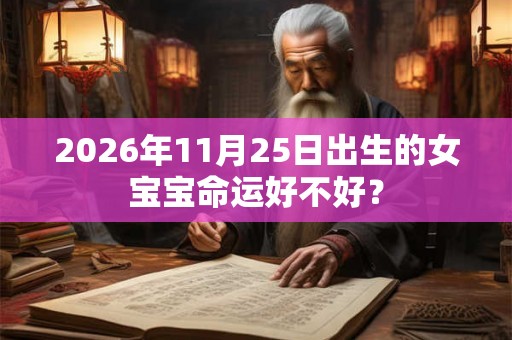 2026年11月25日出生的女宝宝命运好不好？
