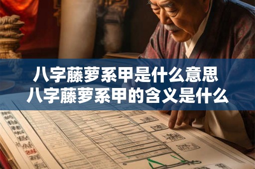 八字藤萝系甲是什么意思 八字藤萝系甲的含义是什么