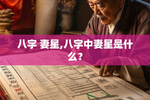 八字 妻星,八字中妻星是什么？
