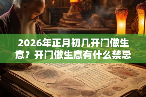2026年正月初几开门做生意？开门做生意有什么禁忌？