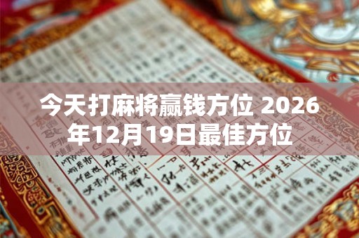 今天打麻将赢钱方位 2026年12月19日最佳方位
