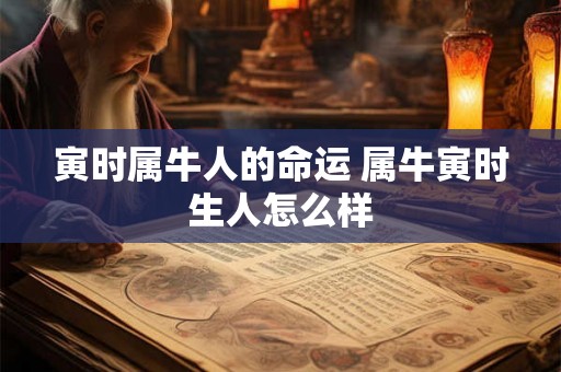 寅时属牛人的命运 属牛寅时生人怎么样