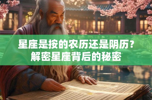 星座是按的农历还是阴历?解密星座背后的秘密 星座是按的农历还是阴历?解密星座背后的秘密
