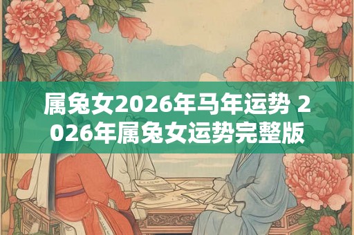属兔女2026年马年运势 2026年属兔女运势完整版