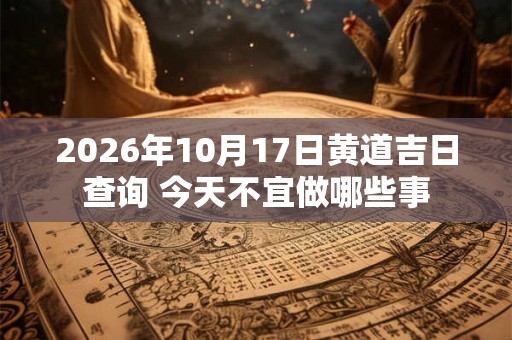 2026年10月17日黄道吉日查询 今天不宜做哪些事