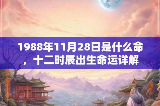 1988年11月28日是什么命，十二时辰出生命运详解