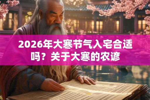 2026年大寒节气入宅合适吗？关于大寒的农谚