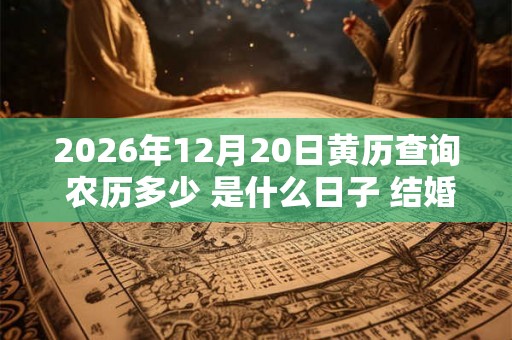 2026年12月20日黄历查询 农历多少 是什么日子 结婚吉时