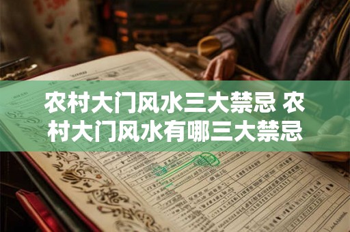 农村大门风水三大禁忌 农村大门风水有哪三大禁忌