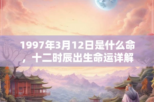 1997年3月12日是什么命，十二时辰出生命运详解