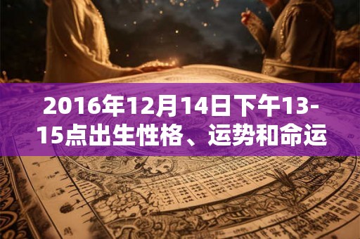 2016年12月14日下午13-15点出生性格、运势和命运