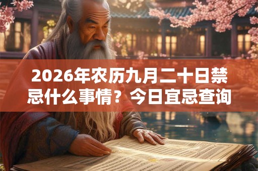 2026年农历九月二十日禁忌什么事情？今日宜忌查询