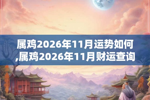 属鸡2026年11月运势如何,属鸡2026年11月财运查询
