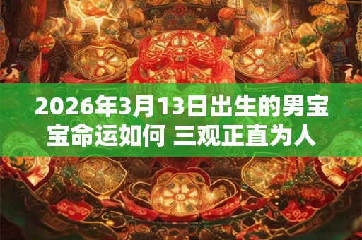 2026年3月13日出生的男宝宝命运如何 三观正直为人重义