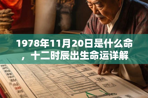 1978年11月20日是什么命，十二时辰出生命运详解
