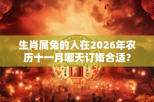生肖属兔的人在2026年农历十一月哪天订婚合适？