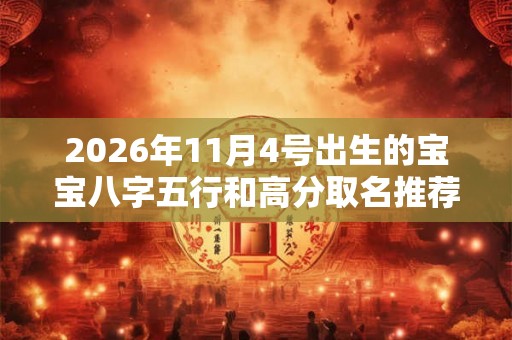 2026年11月4号出生的宝宝八字五行和高分取名推荐