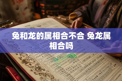 兔和龙的属相合不合 兔龙属相合吗