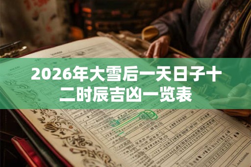 2026年大雪后一天日子十二时辰吉凶一览表 2026年大雪后一天日子十二时辰吉凶一览表