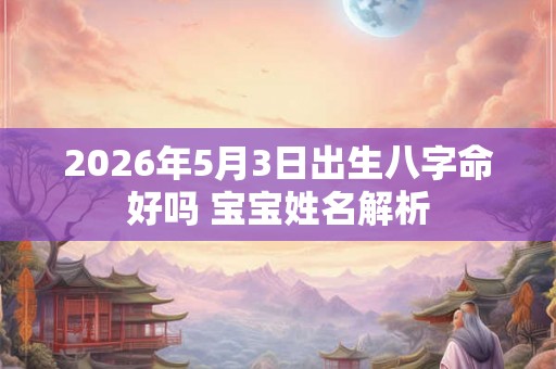 2026年5月3日出生八字命好吗 宝宝姓名解析