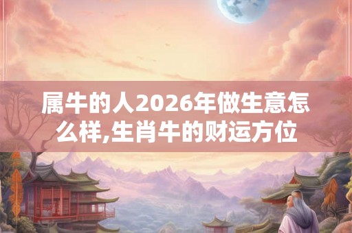 属牛的人2026年做生意怎么样,生肖牛的财运方位