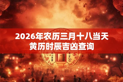 2026年农历三月十八当天黄历时辰吉凶查询