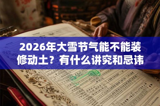 2026年大雪节气能不能装修动土？有什么讲究和忌讳？