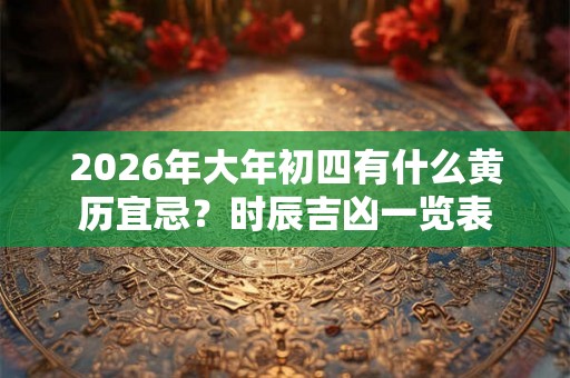 2026年大年初四有什么黄历宜忌？时辰吉凶一览表