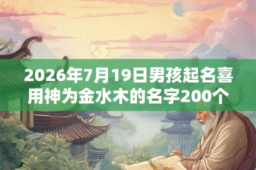 2026年7月19日男孩起名喜用神为金水木的名字200个