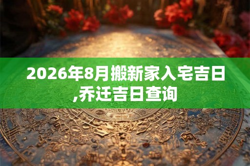 2026年8月搬新家入宅吉日,乔迁吉日查询