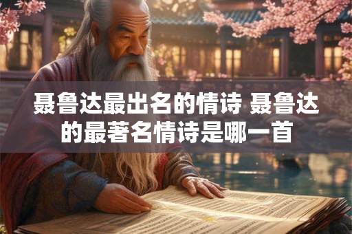 聂鲁达最出名的情诗 聂鲁达的最著名情诗是哪一首