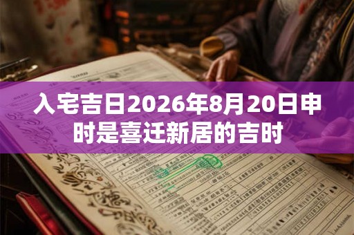 入宅吉日2026年8月20日申时是喜迁新居的吉时