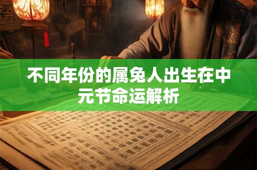 不同年份的属兔人出生在中元节命运解析