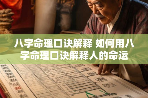 八字命理口诀解释 如何用八字命理口诀解释人的命运 八字命理口诀解释 如何用八字命理口诀解释人的命运