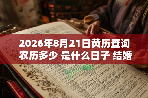 2026年8月21日黄历查询 农历多少 是什么日子 结婚吉时