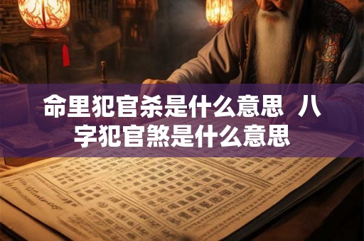 命里犯官杀是什么意思  八字犯官煞是什么意思