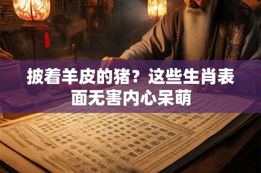 披着羊皮的猪？这些生肖表面无害内心呆萌