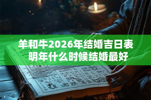 羊和牛2026年结婚吉日表  明年什么时候结婚最好