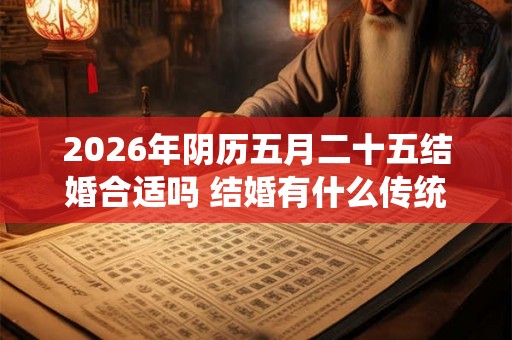 2026年阴历五月二十五结婚合适吗 结婚有什么传统风俗 2026年阴历五月二十五结婚合适吗 结婚有什么传统风俗